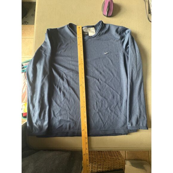 NIKE Navy DRI-FIT long sleeve athletic top Size Large - Picture 3 of 6